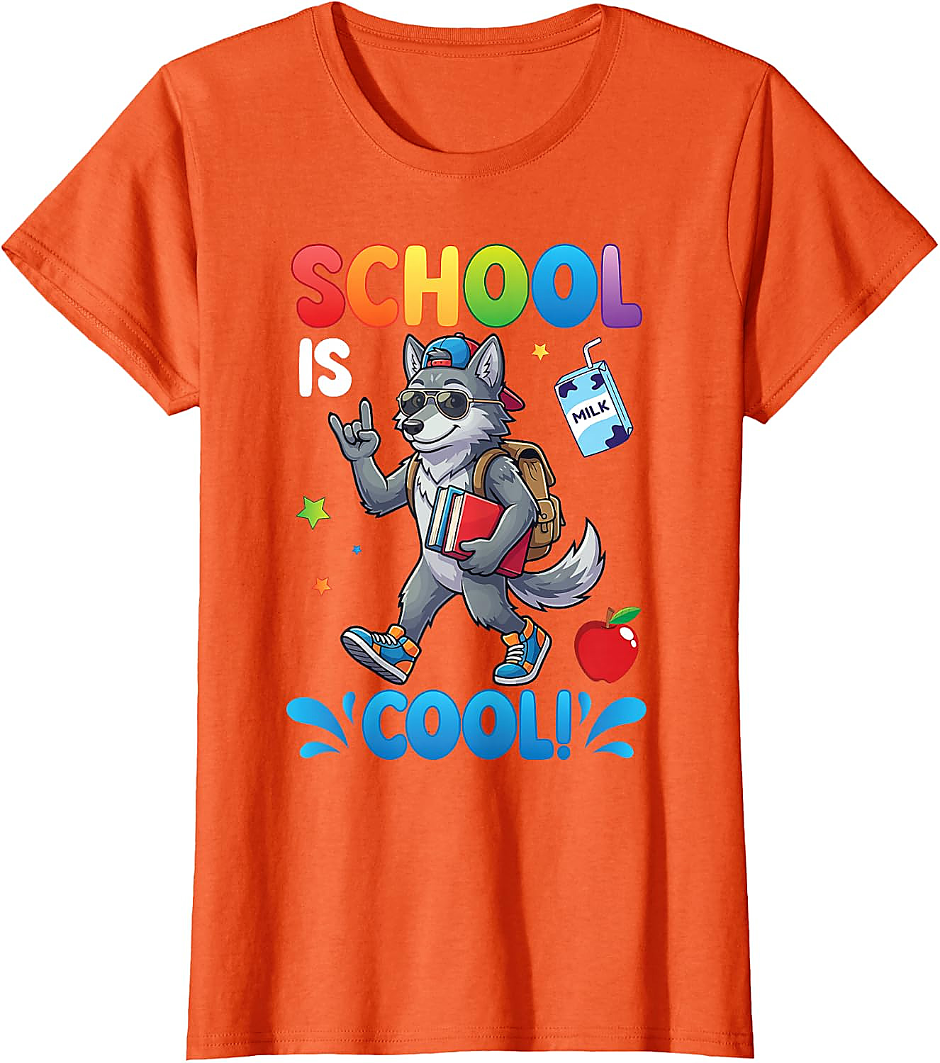School is Cool Wolf T-Shirt for Kids | Back to School Tee