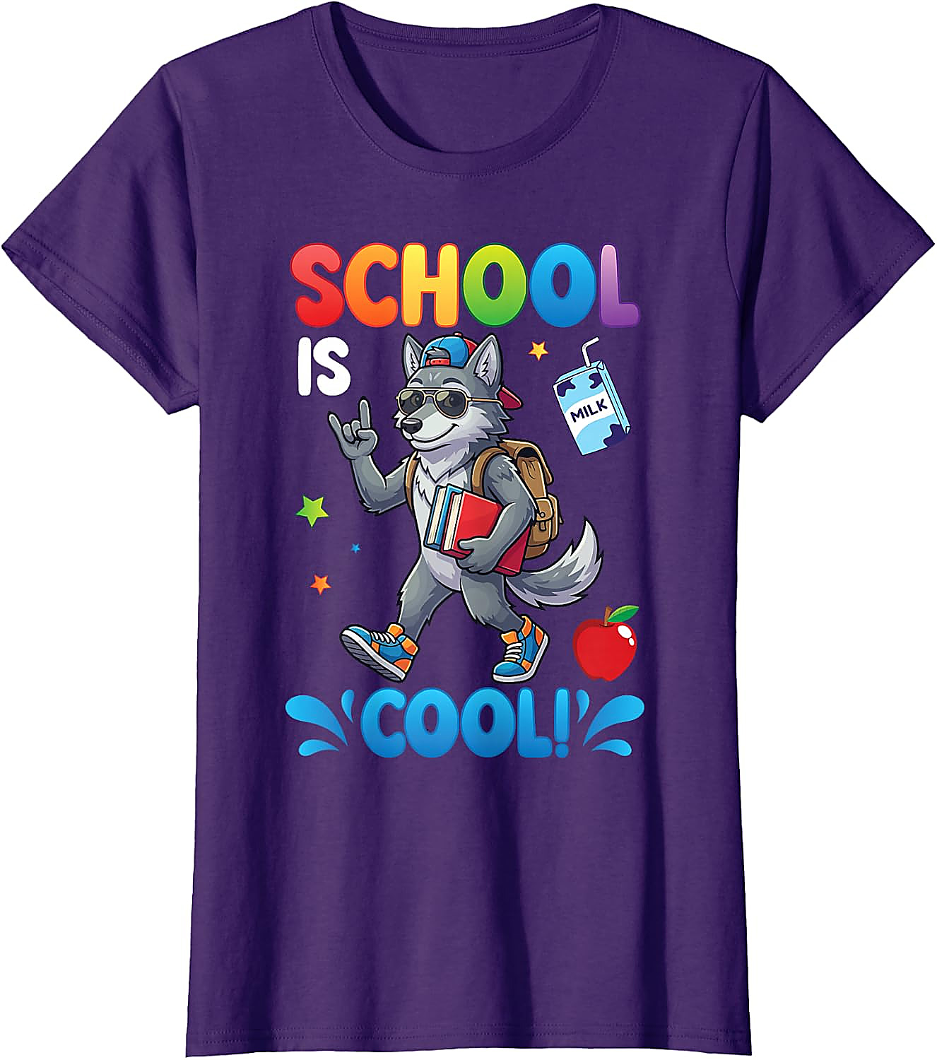 School is Cool Wolf T-Shirt for Kids | Back to School Tee