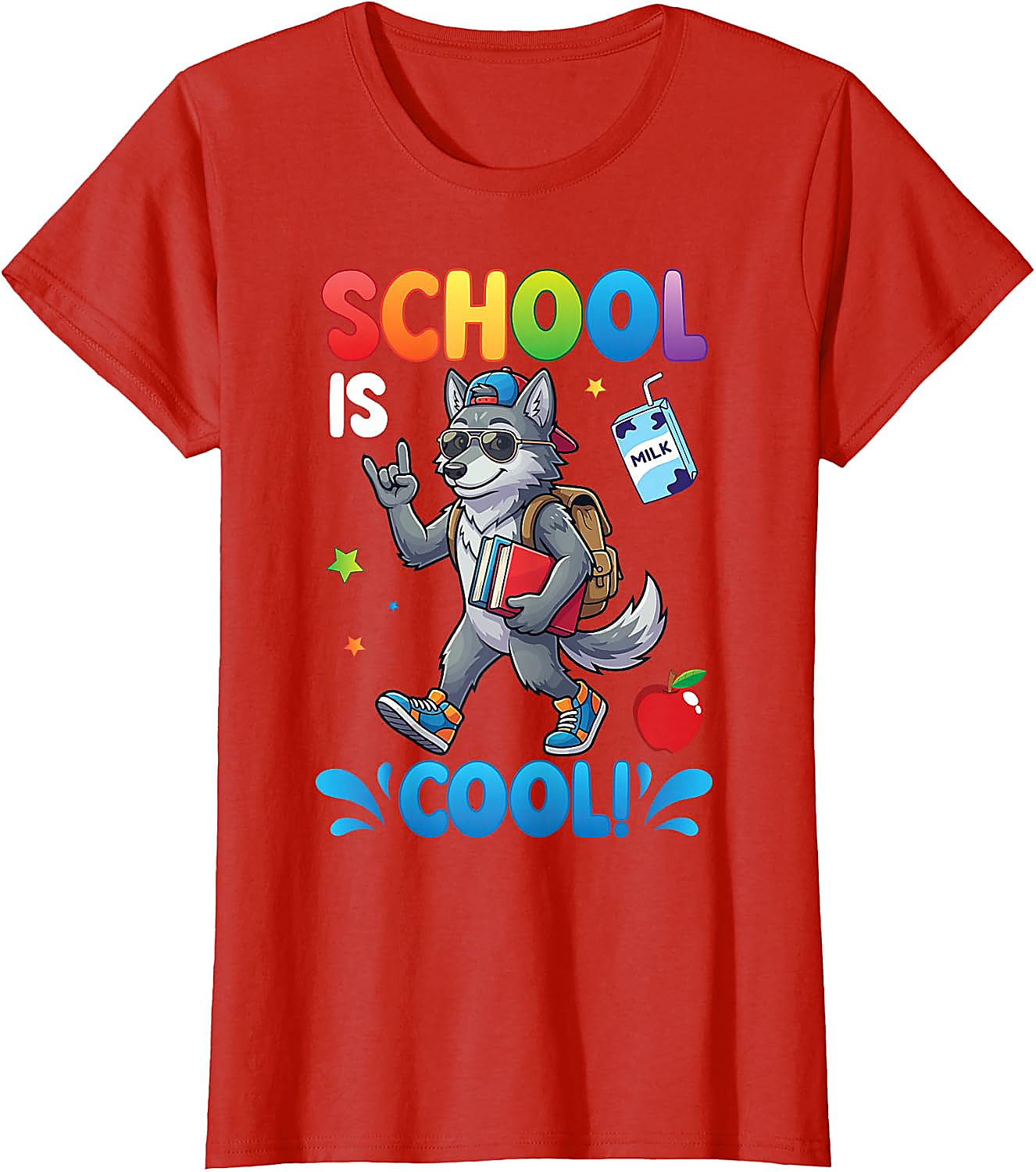 School is Cool Wolf T-Shirt for Kids | Back to School Tee