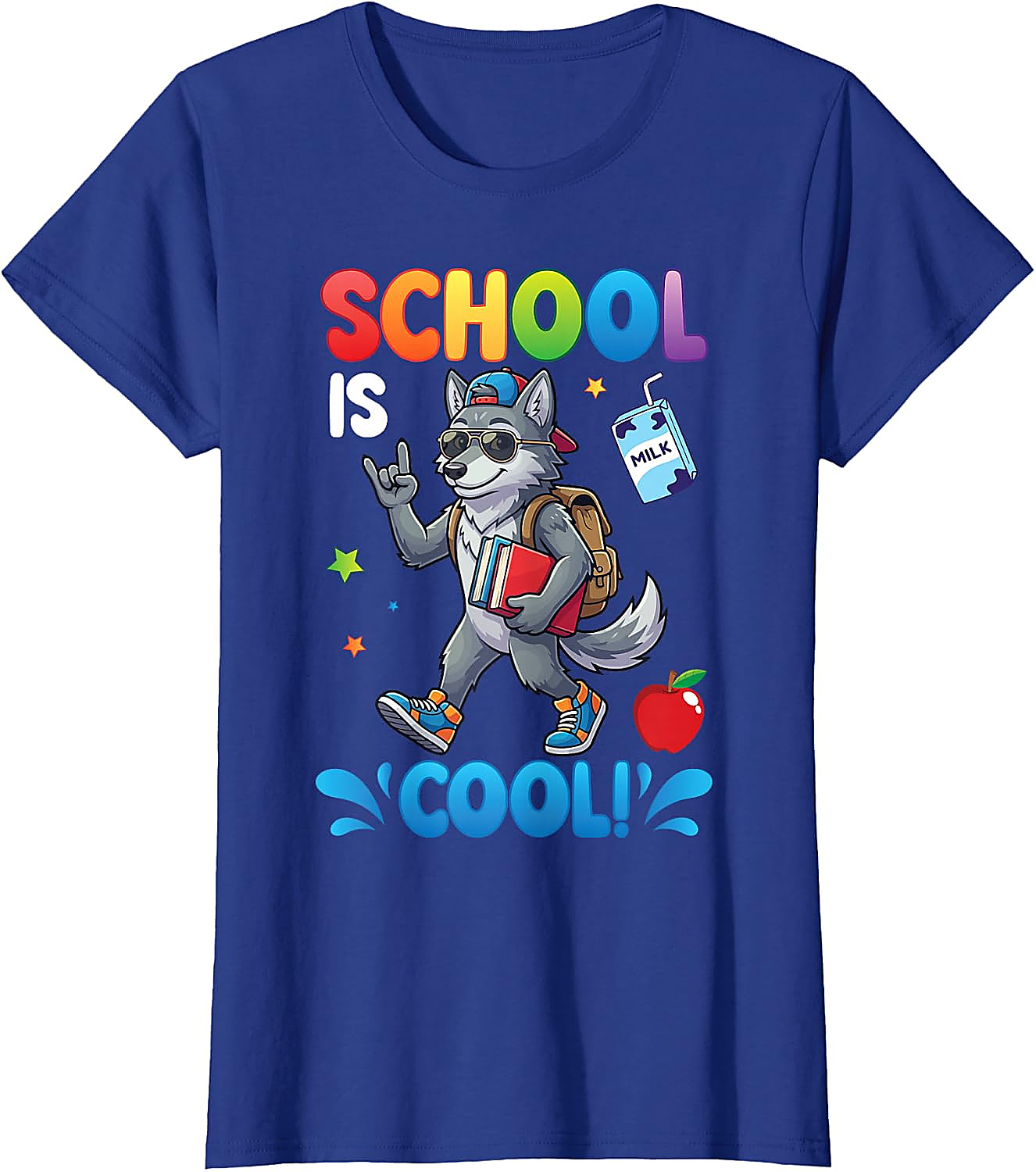 School is Cool Wolf T-Shirt for Kids | Back to School Tee