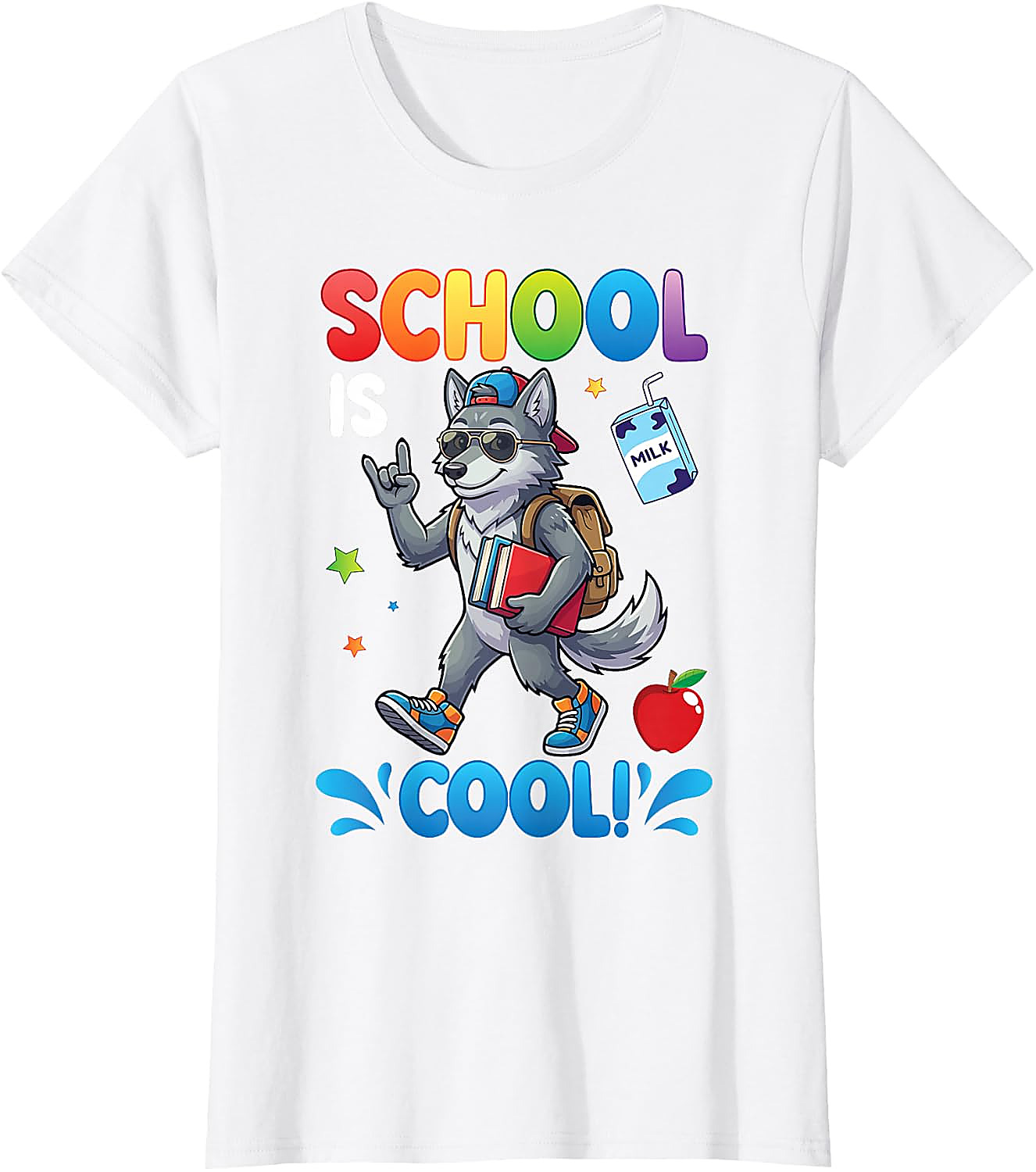 School is Cool Wolf T-Shirt for Kids | Back to School Tee