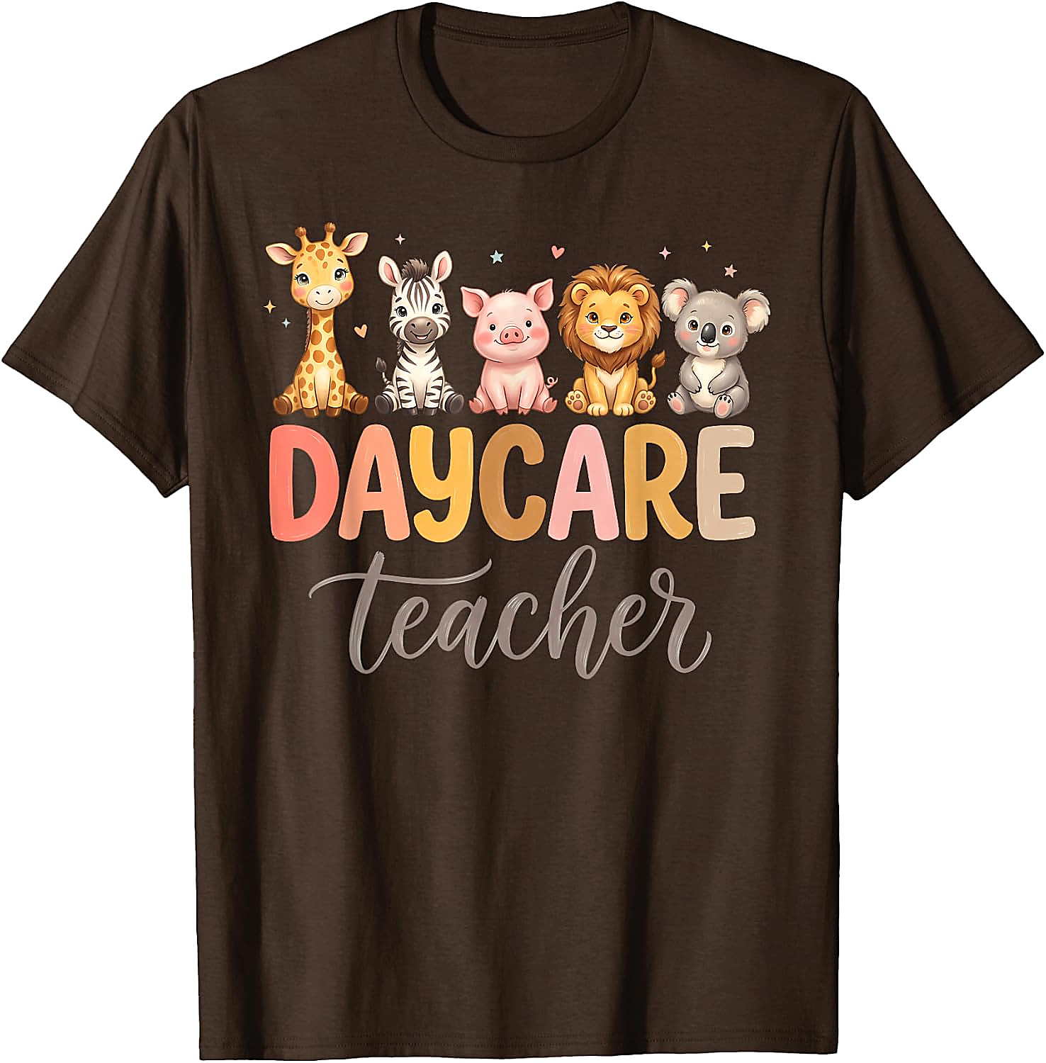 Daycare Teacher T-Shirt | Cute Animals Graphic Tee Gift