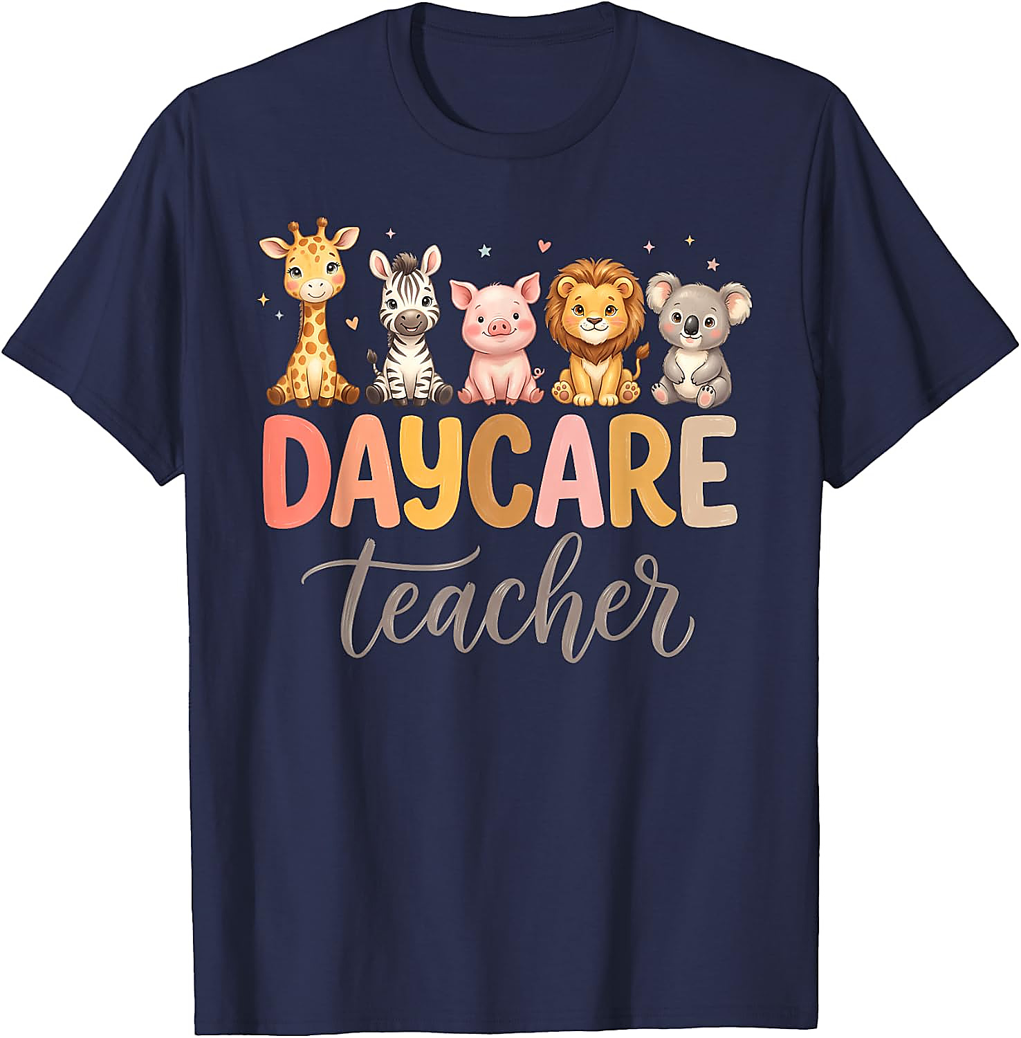 Daycare Teacher T-Shirt | Cute Animals Graphic Tee Gift