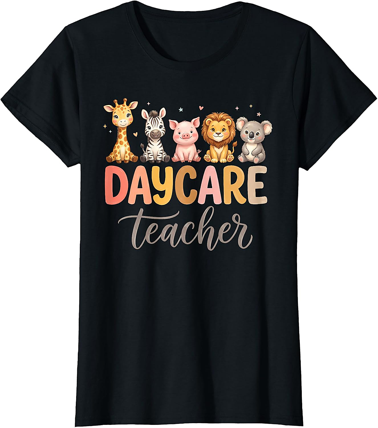 Daycare Teacher T-Shirt | Cute Animals Graphic Tee Gift