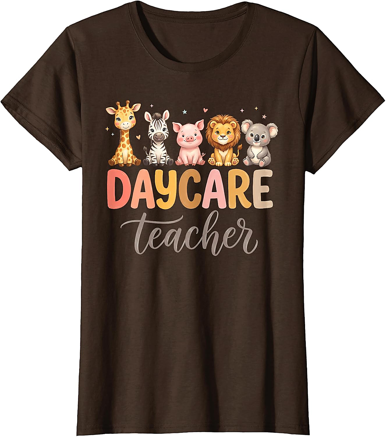 Daycare Teacher T-Shirt | Cute Animals Graphic Tee Gift