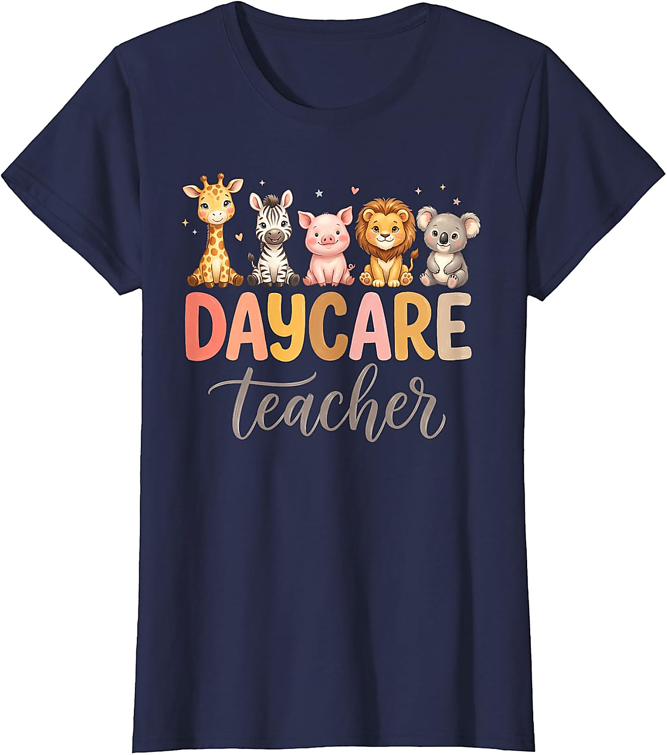 Daycare Teacher T-Shirt | Cute Animals Graphic Tee Gift