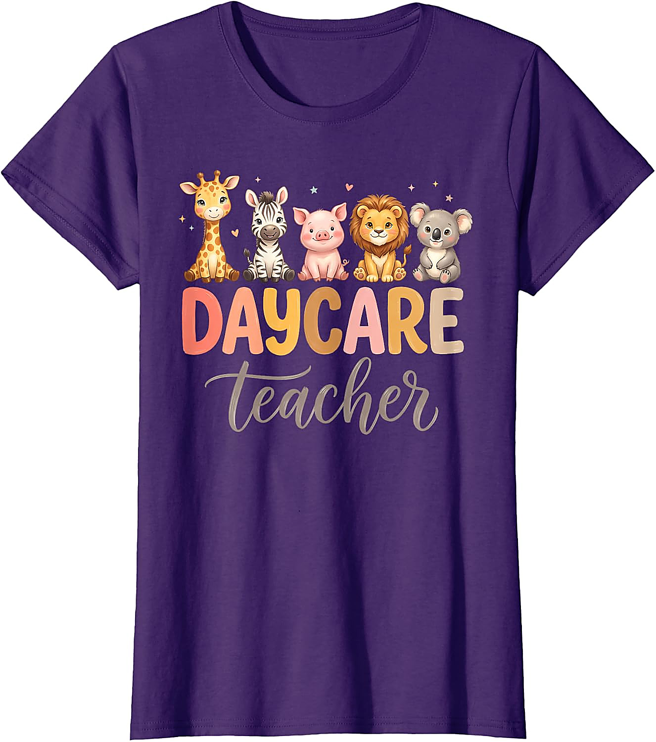 Daycare Teacher T-Shirt | Cute Animals Graphic Tee Gift