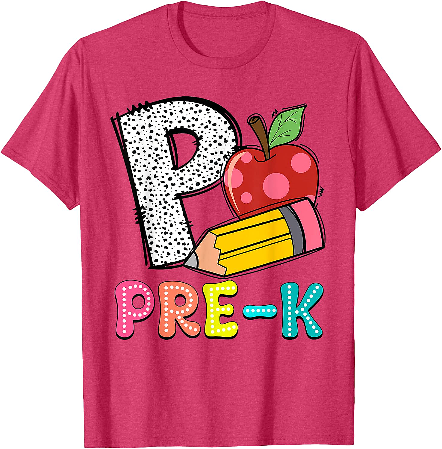  Pre-K Teacher Pencil Apple Back to School T-Shirt