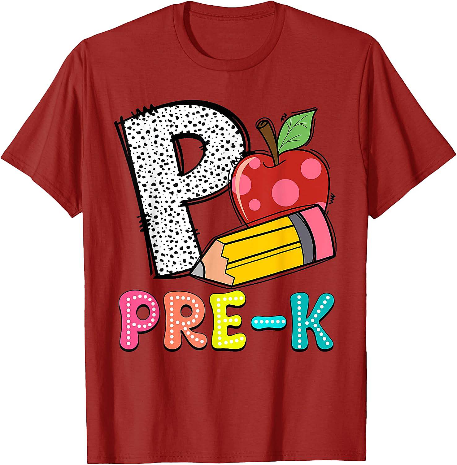  Pre-K Teacher Pencil Apple Back to School T-Shirt