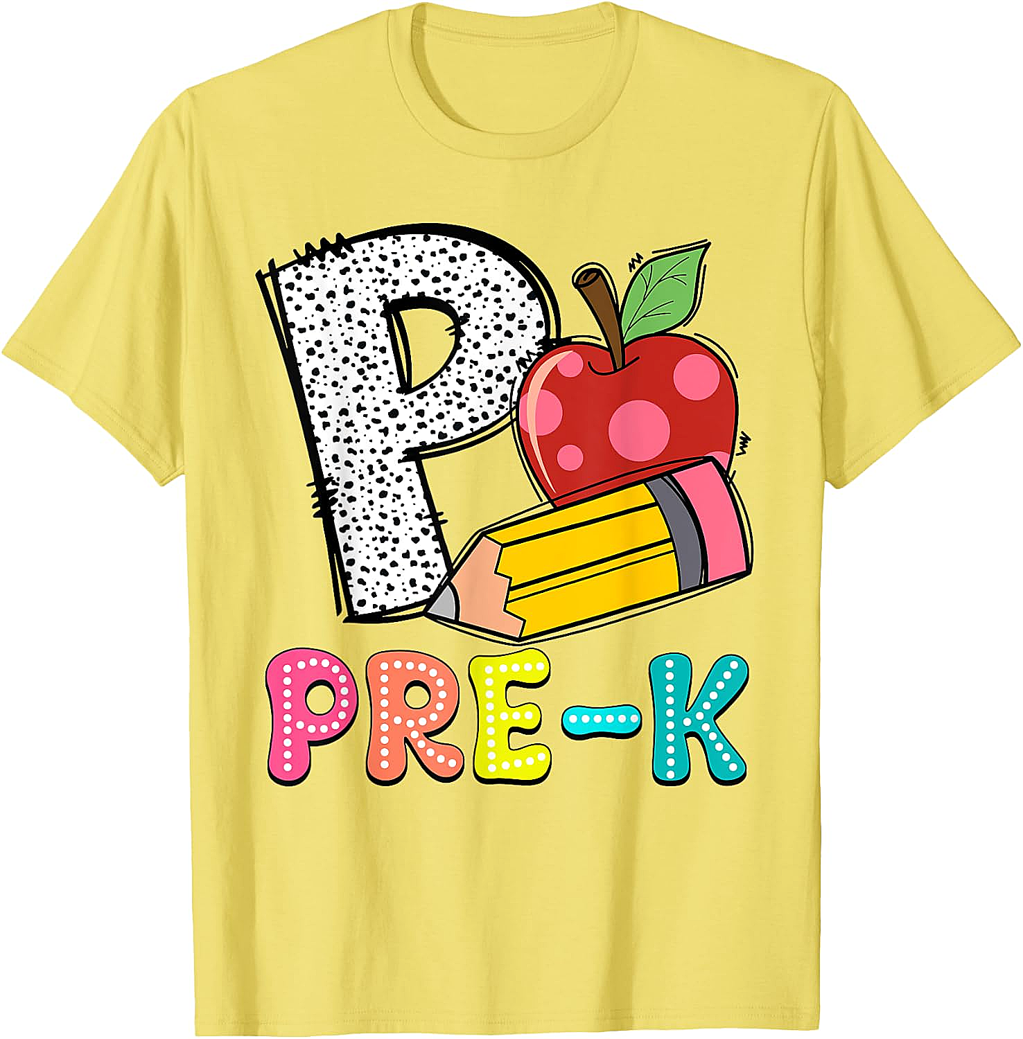  Pre-K Teacher Pencil Apple Back to School T-Shirt