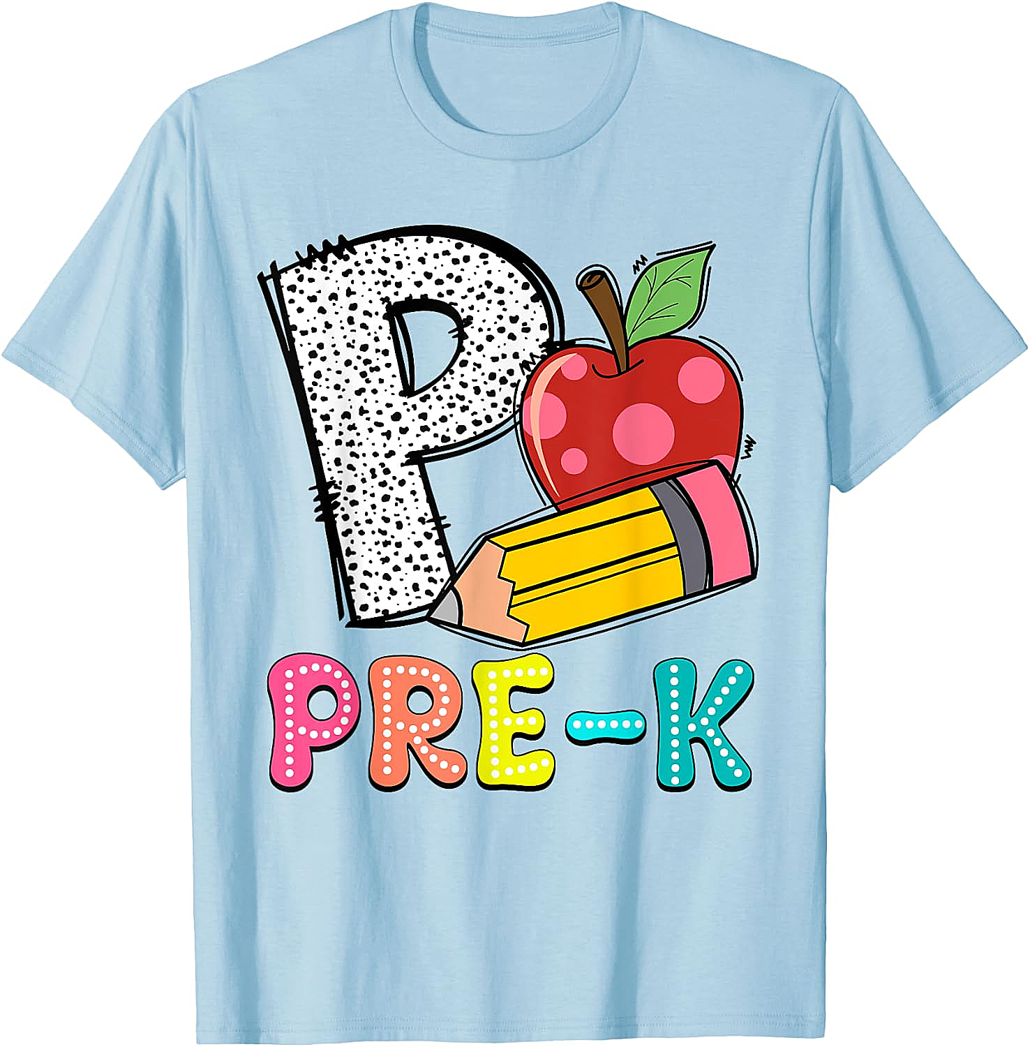  Pre-K Teacher Pencil Apple Back to School T-Shirt