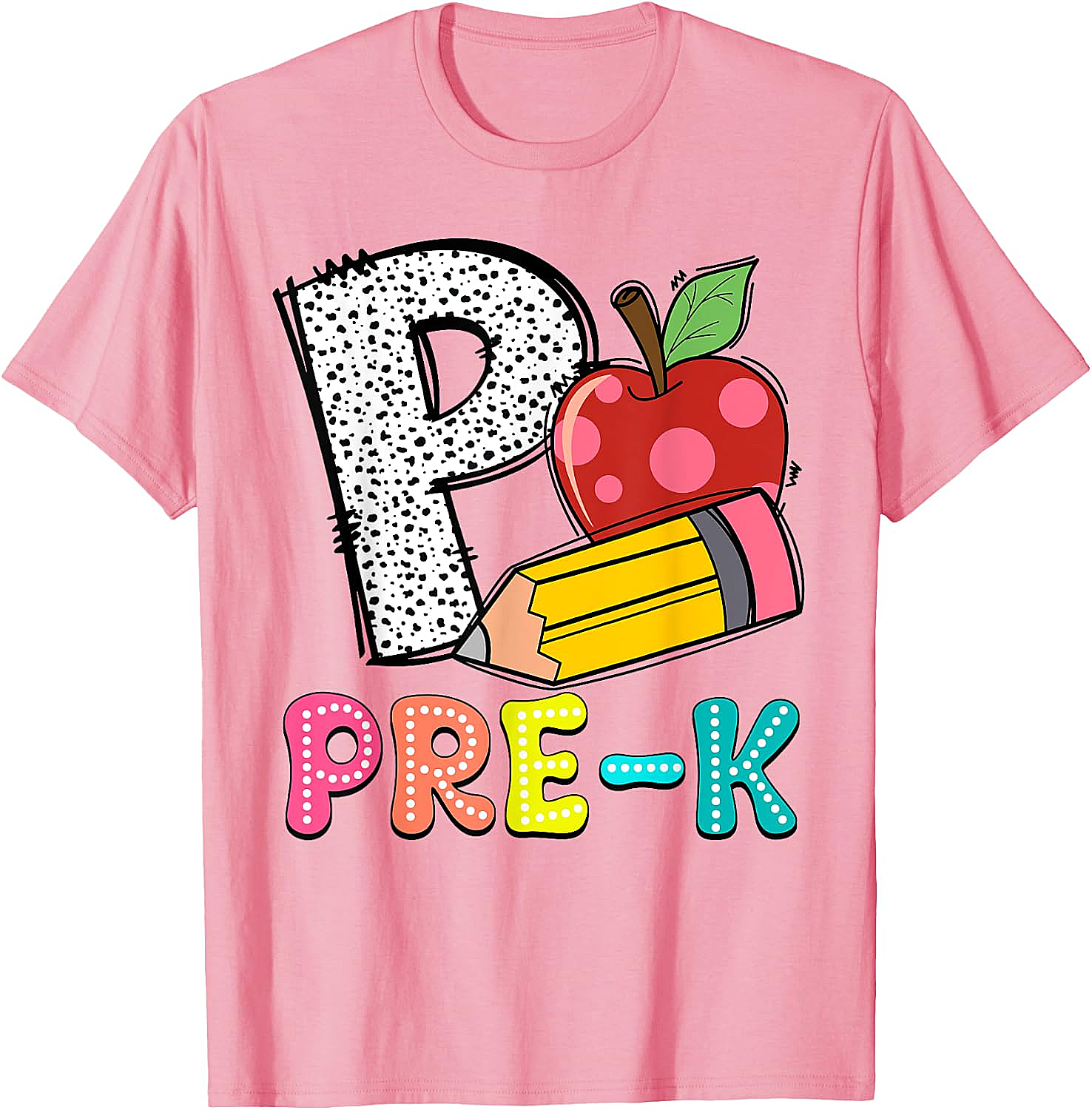  Pre-K Teacher Pencil Apple Back to School T-Shirt
