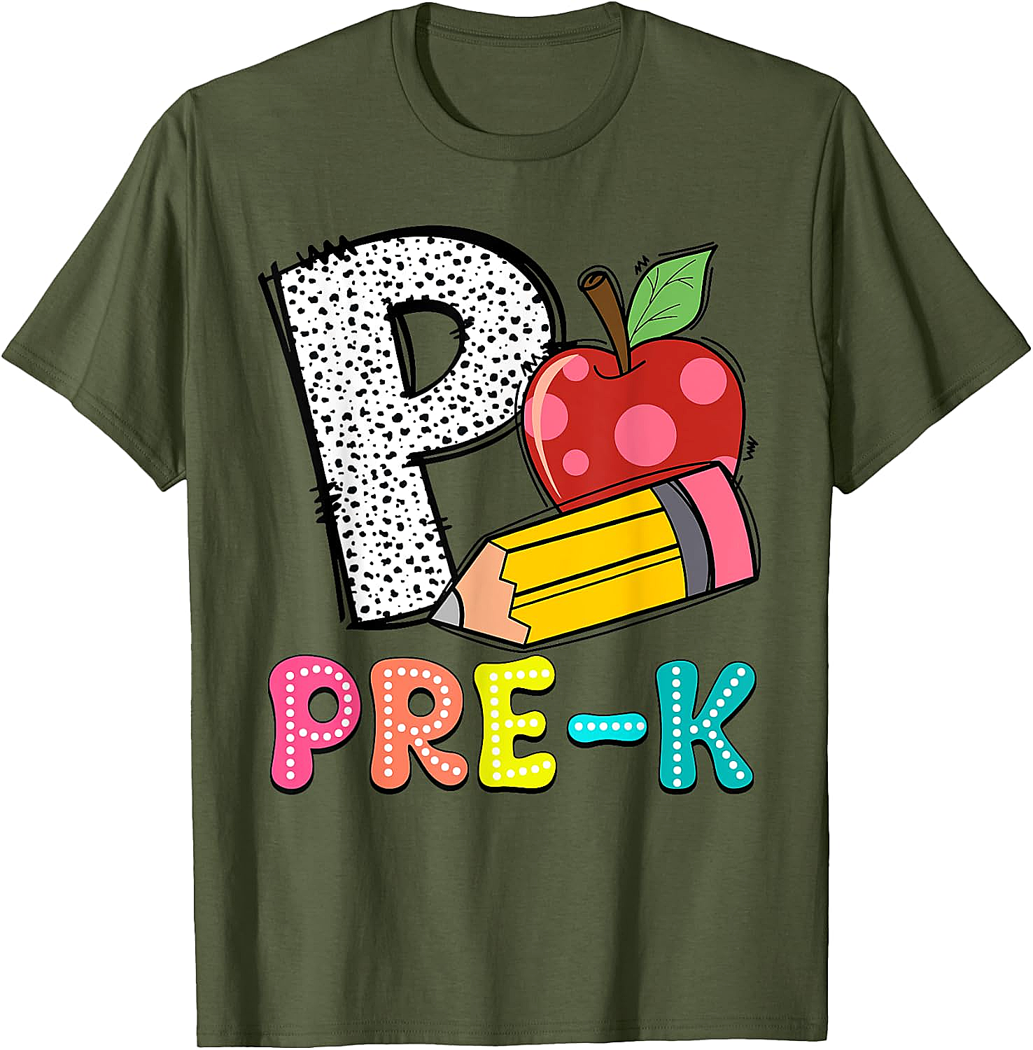  Pre-K Teacher Pencil Apple Back to School T-Shirt