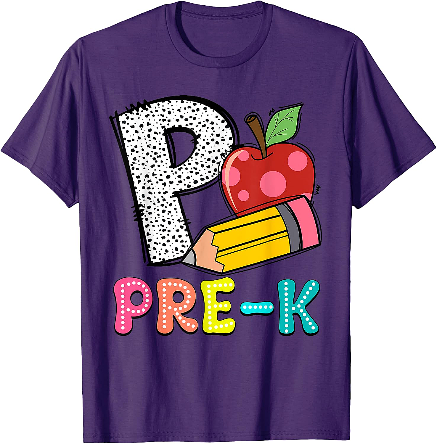  Pre-K Teacher Pencil Apple Back to School T-Shirt