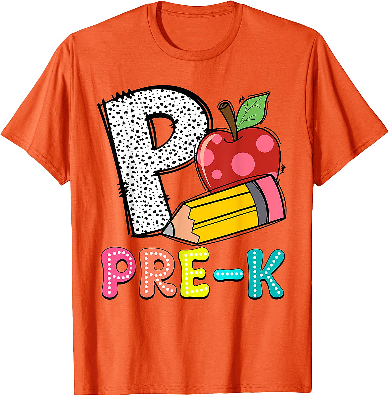  Pre-K Teacher Pencil Apple Back to School T-Shirt