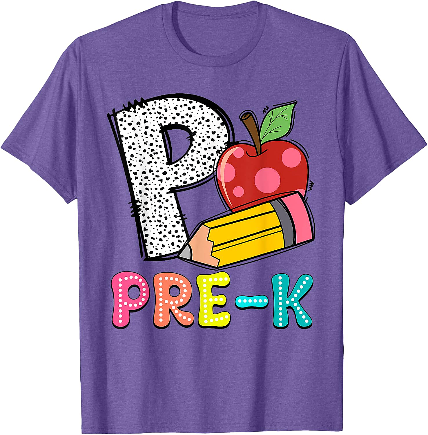  Pre-K Teacher Pencil Apple Back to School T-Shirt