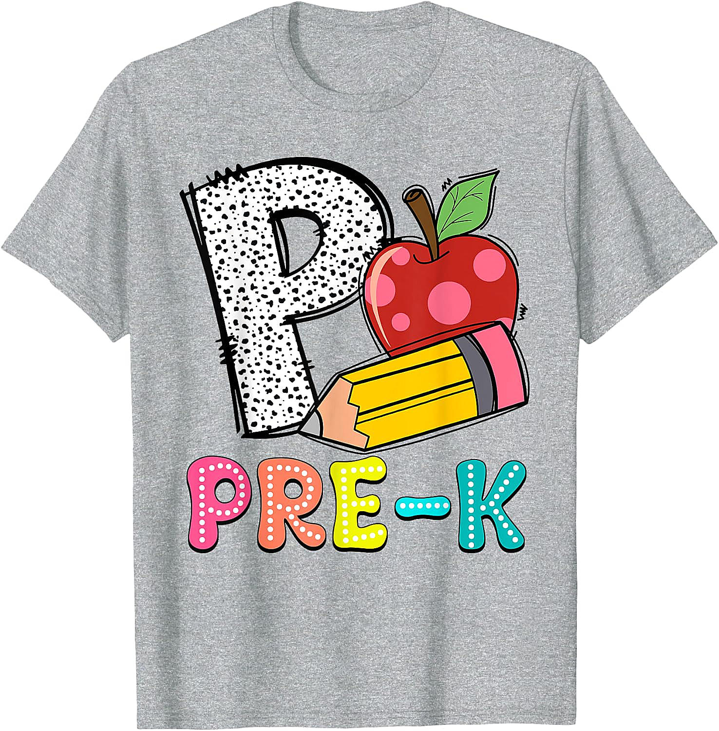  Pre-K Teacher Pencil Apple Back to School T-Shirt