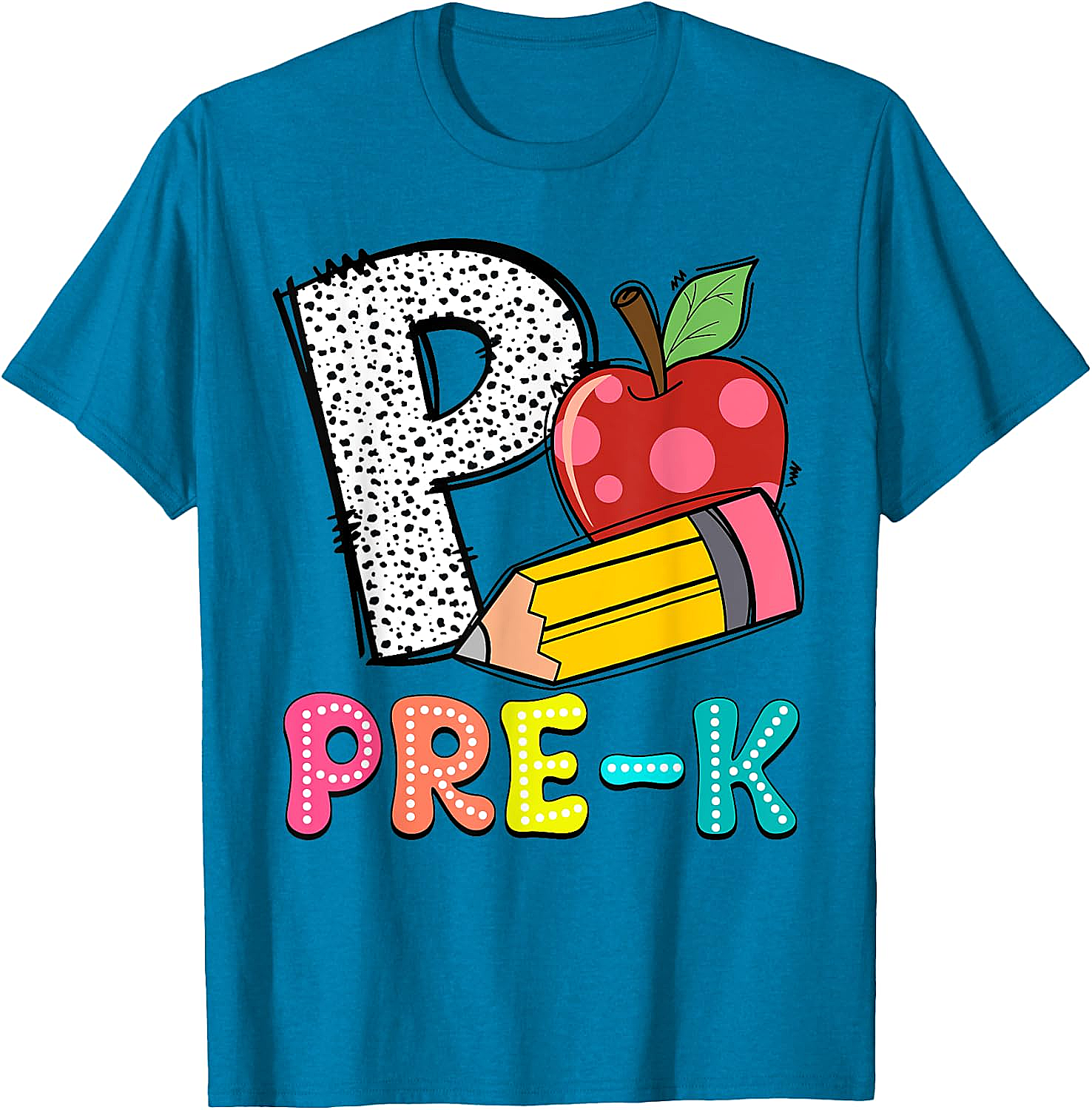  Pre-K Teacher Pencil Apple Back to School T-Shirt