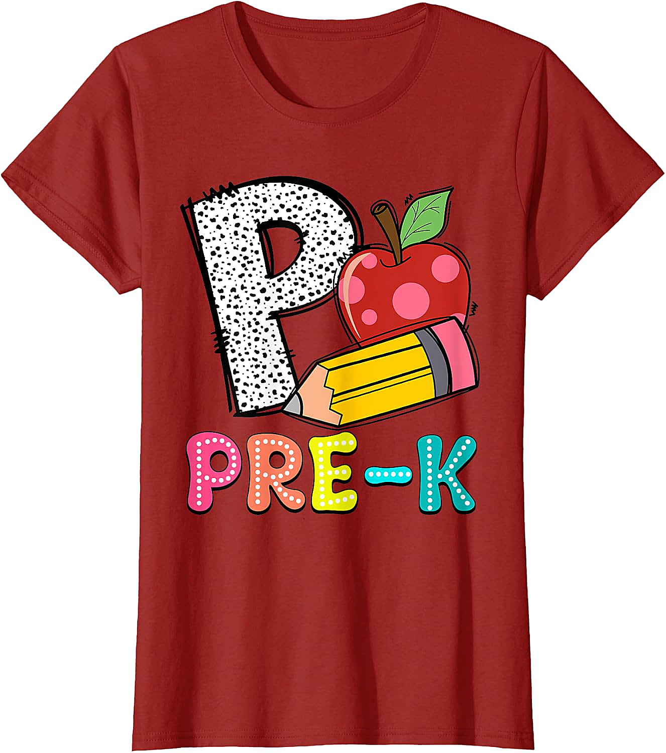  Pre-K Teacher Pencil Apple Back to School T-Shirt