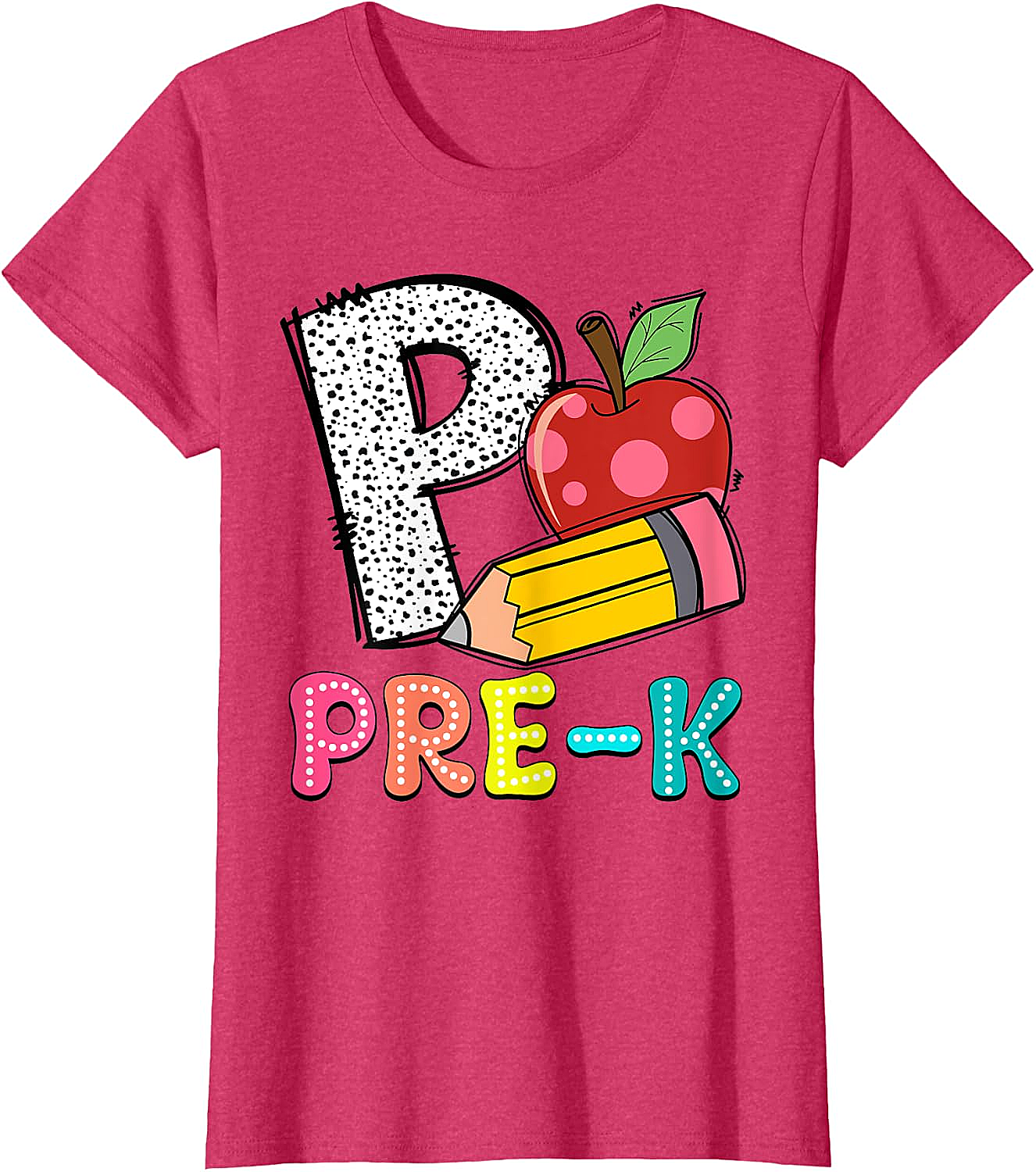  Pre-K Teacher Pencil Apple Back to School T-Shirt