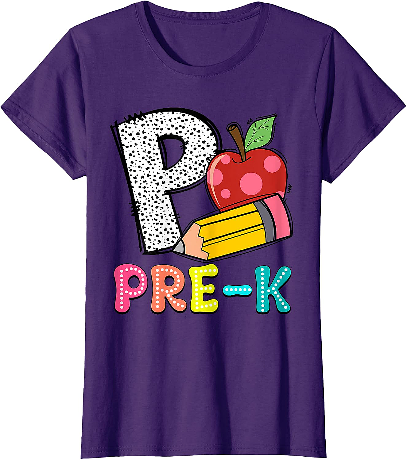  Pre-K Teacher Pencil Apple Back to School T-Shirt