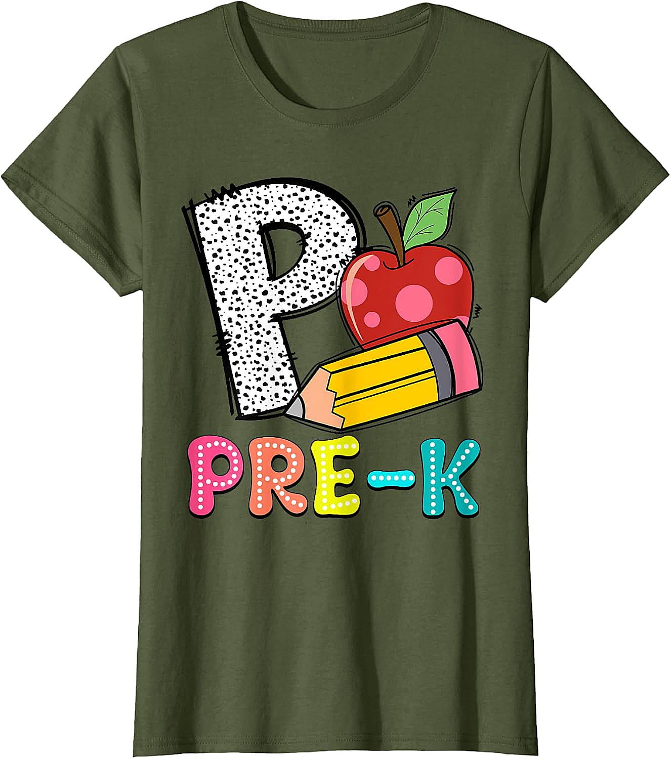  Pre-K Teacher Pencil Apple Back to School T-Shirt