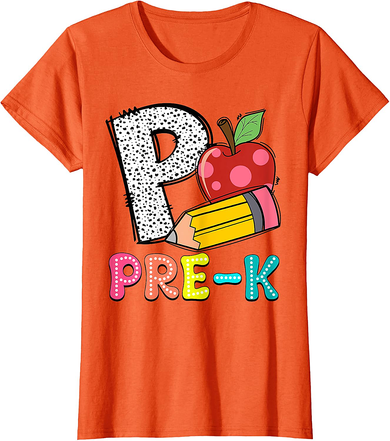  Pre-K Teacher Pencil Apple Back to School T-Shirt