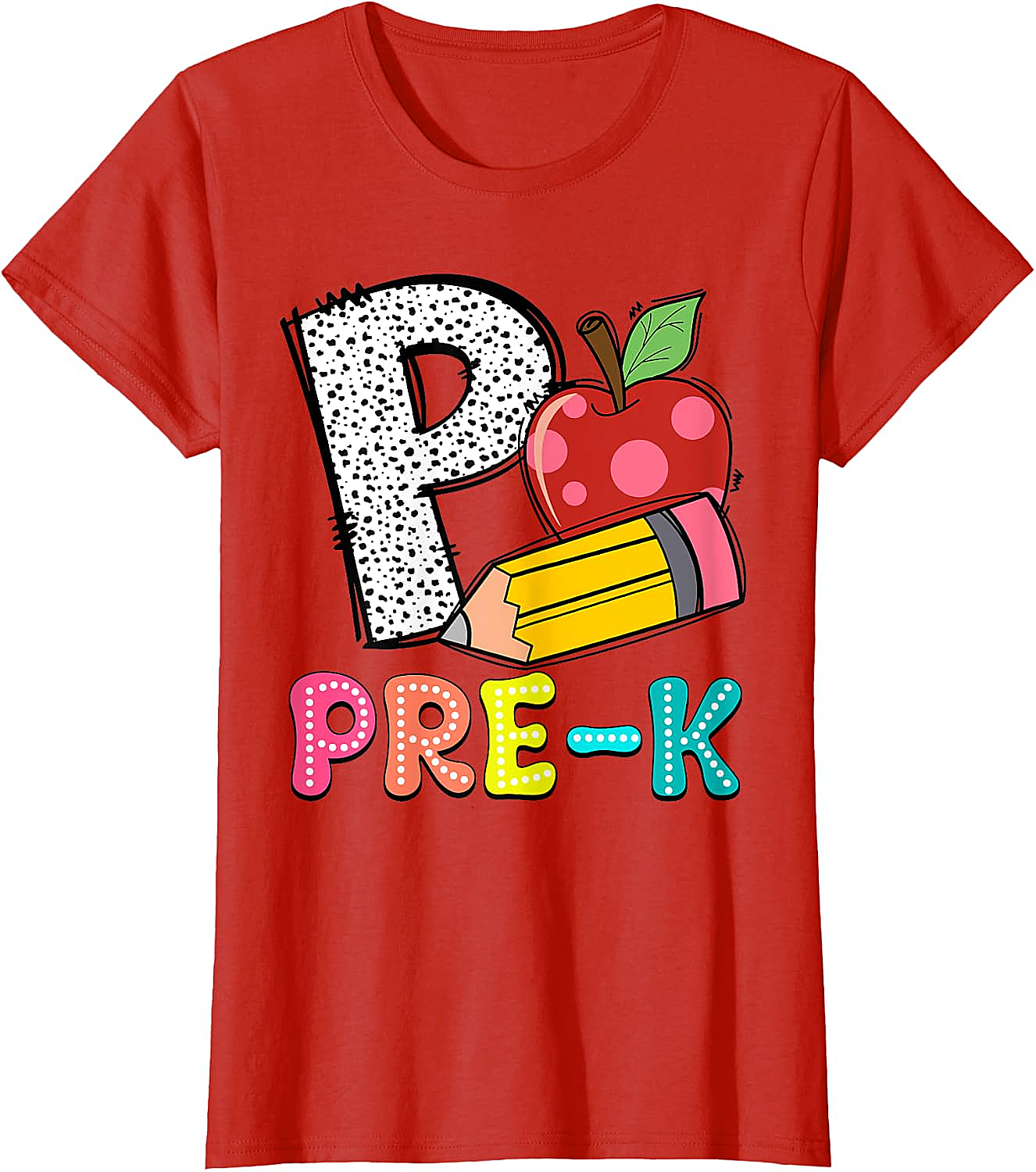  Pre-K Teacher Pencil Apple Back to School T-Shirt