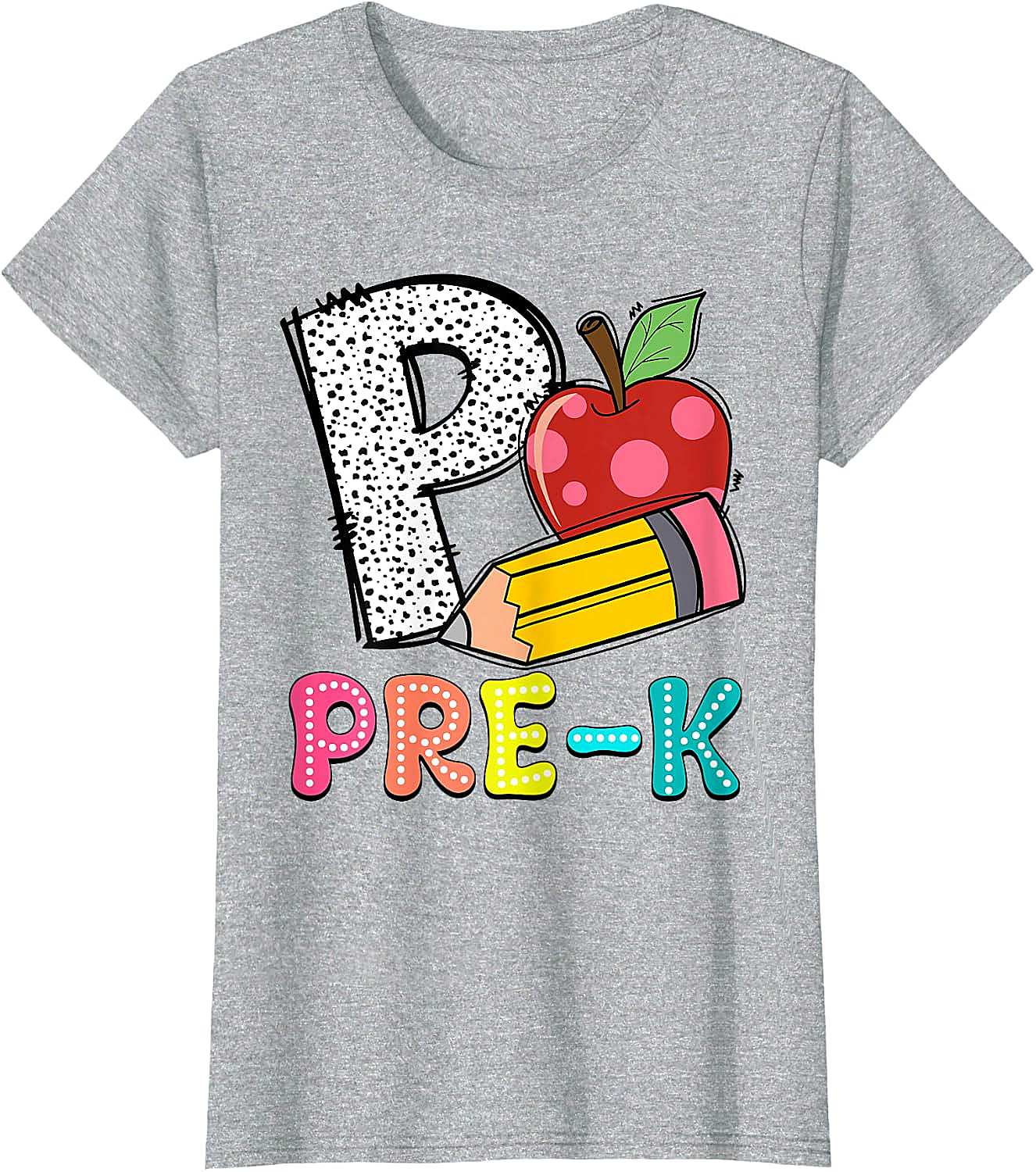  Pre-K Teacher Pencil Apple Back to School T-Shirt