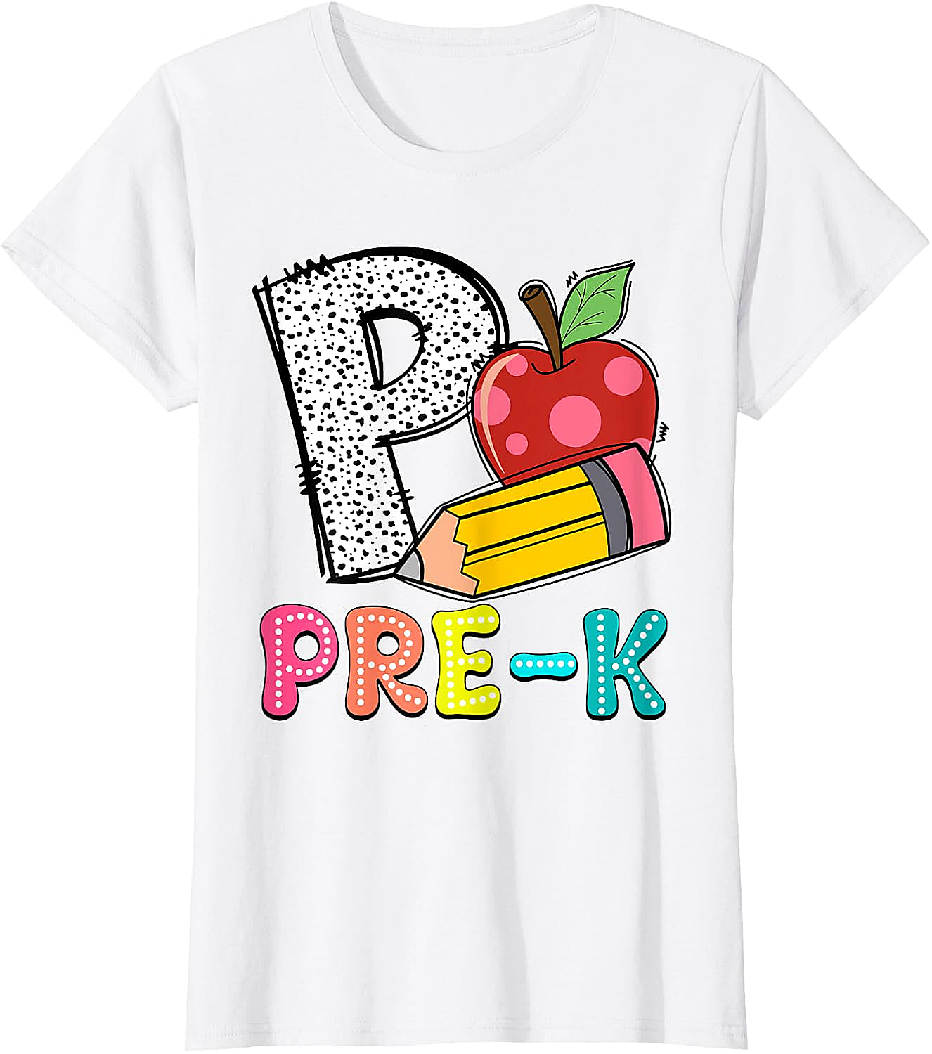  Pre-K Teacher Pencil Apple Back to School T-Shirt
