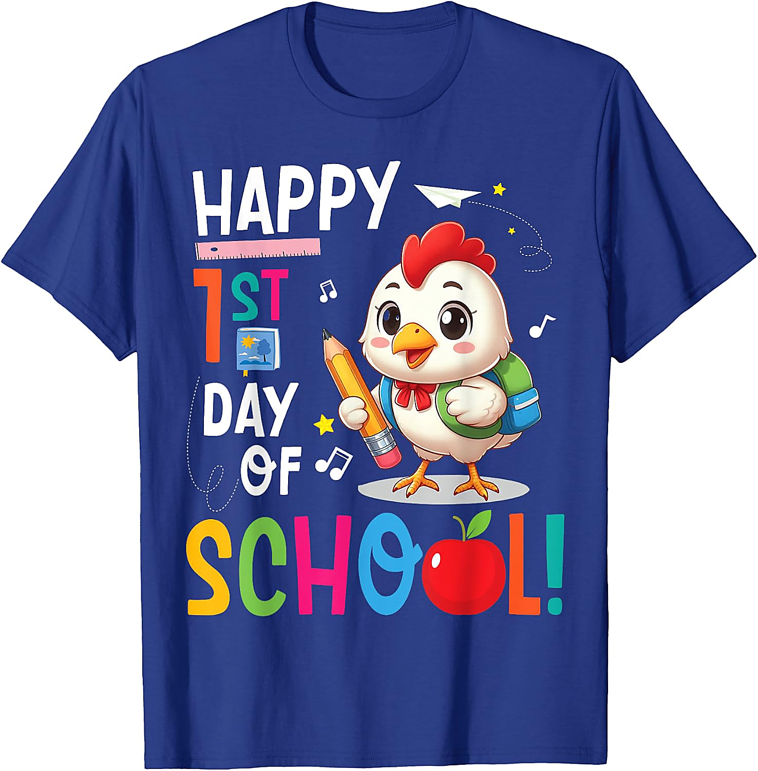 Happy 1st Day of School Chicken T-Shirt | Kids School Tee