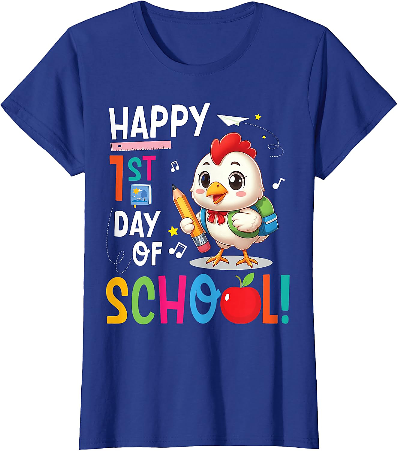 Happy 1st Day of School Chicken T-Shirt | Kids School Tee