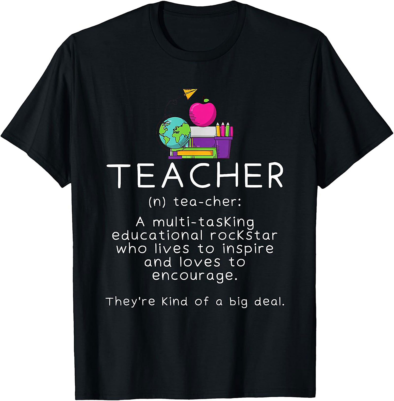 Teacher Definition Black T-Shirt | Educational Rockstar Tee