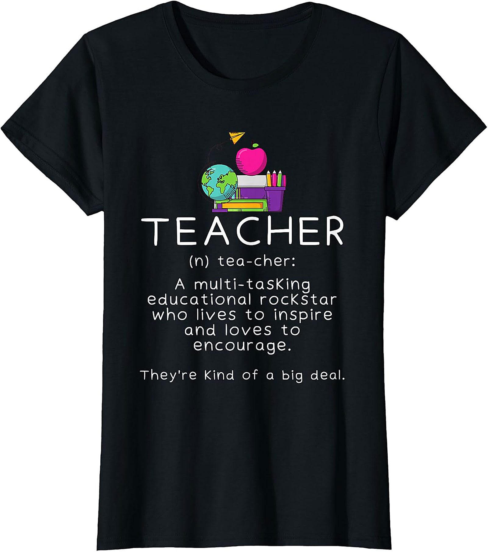Teacher Definition Black T-Shirt | Educational Rockstar Tee