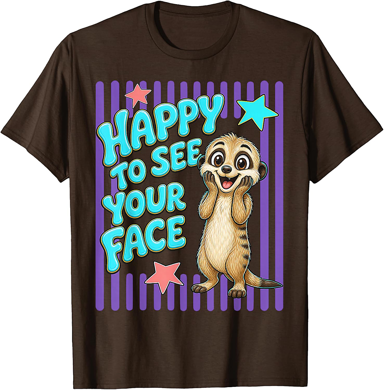 Happy to See Your Face Teacher T-Shirt | Cute Meerkat Tee