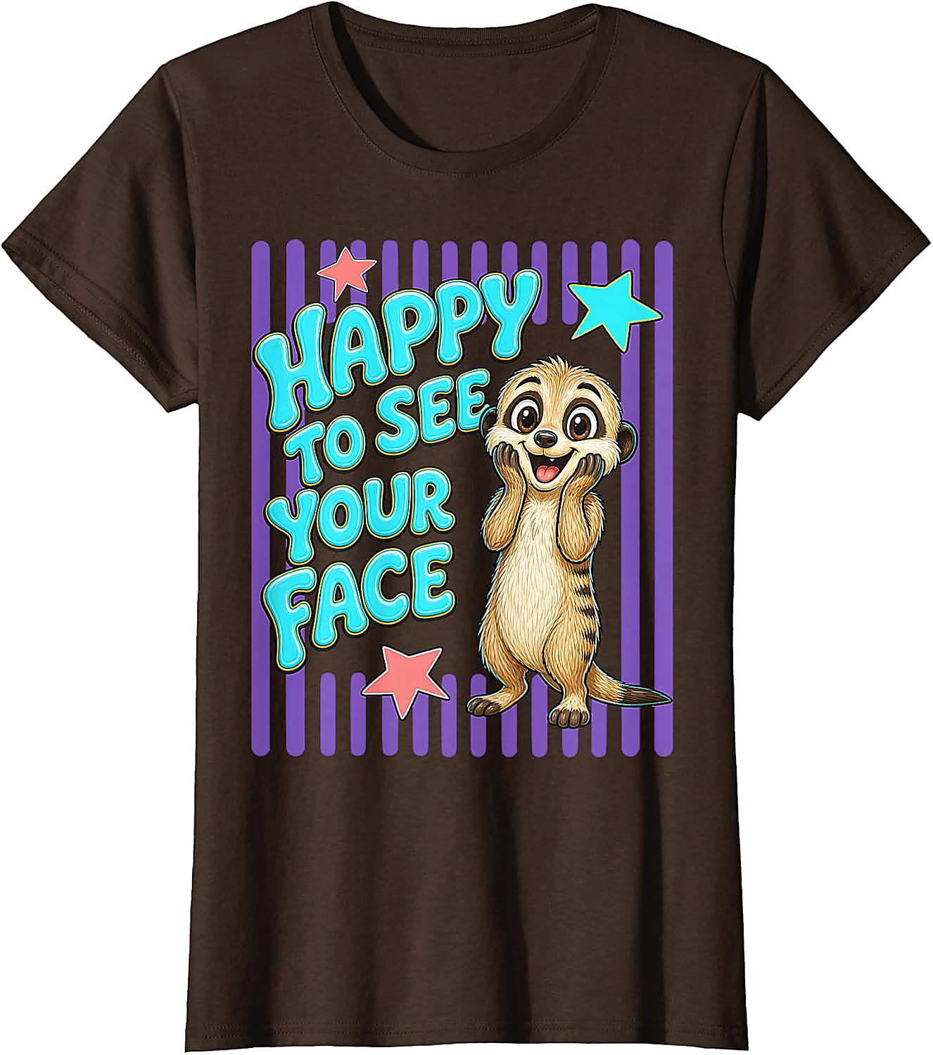 Happy to See Your Face Teacher T-Shirt | Cute Meerkat Tee