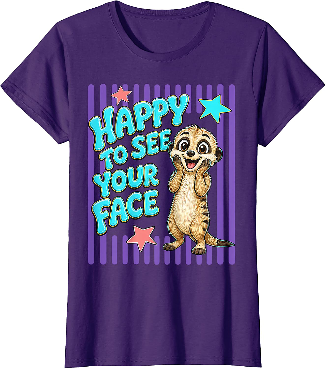 Happy to See Your Face Teacher T-Shirt | Cute Meerkat Tee