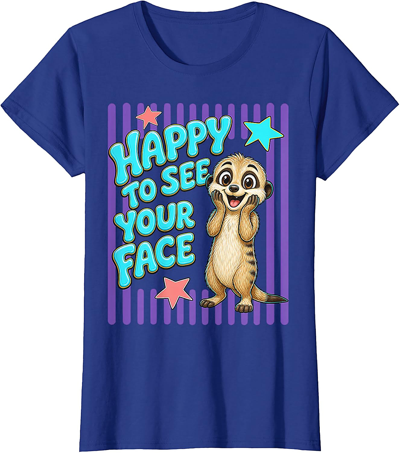 Happy to See Your Face Teacher T-Shirt | Cute Meerkat Tee