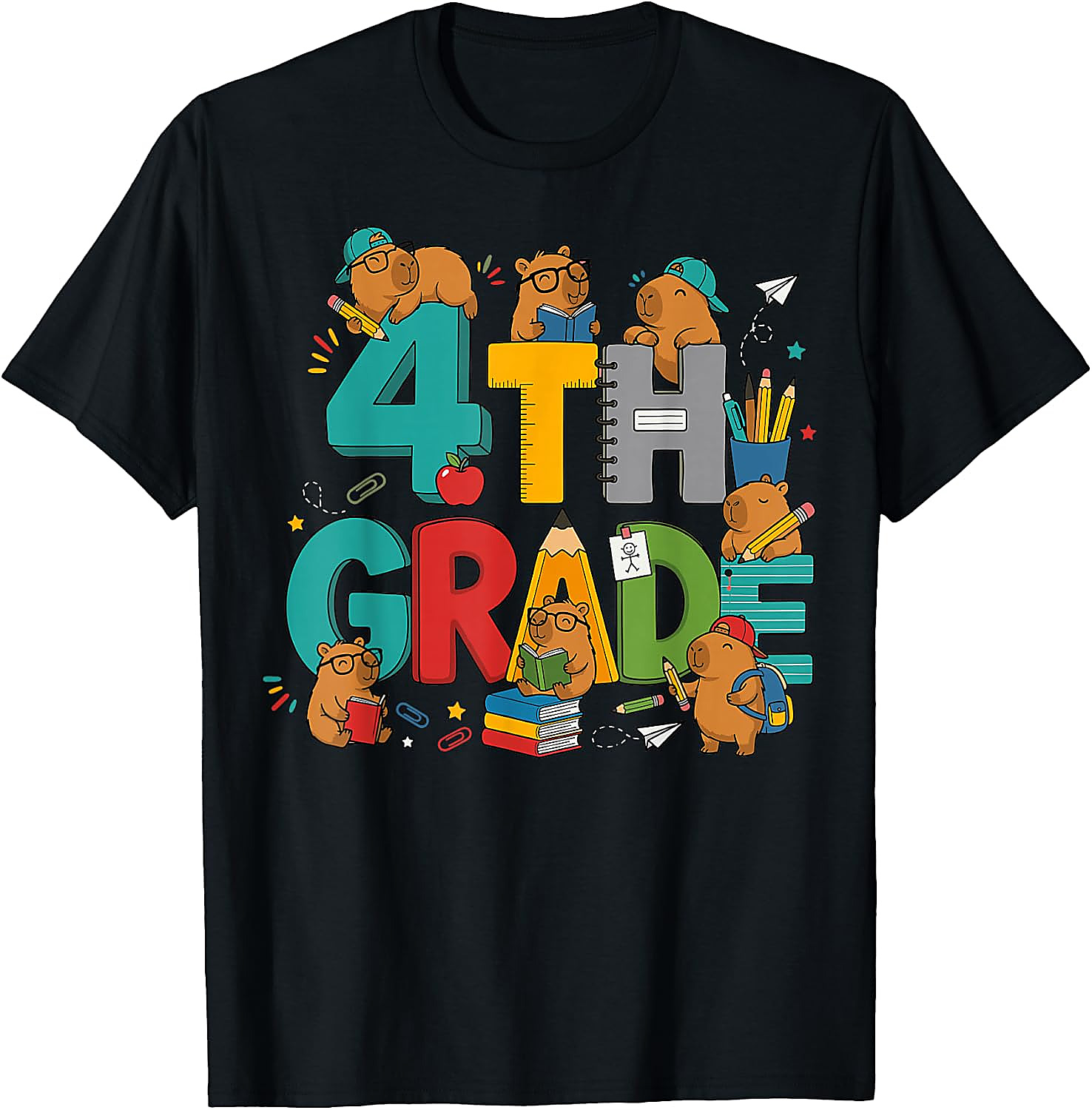 4th Grade Capybara T-Shirt | Back to School Student Tee