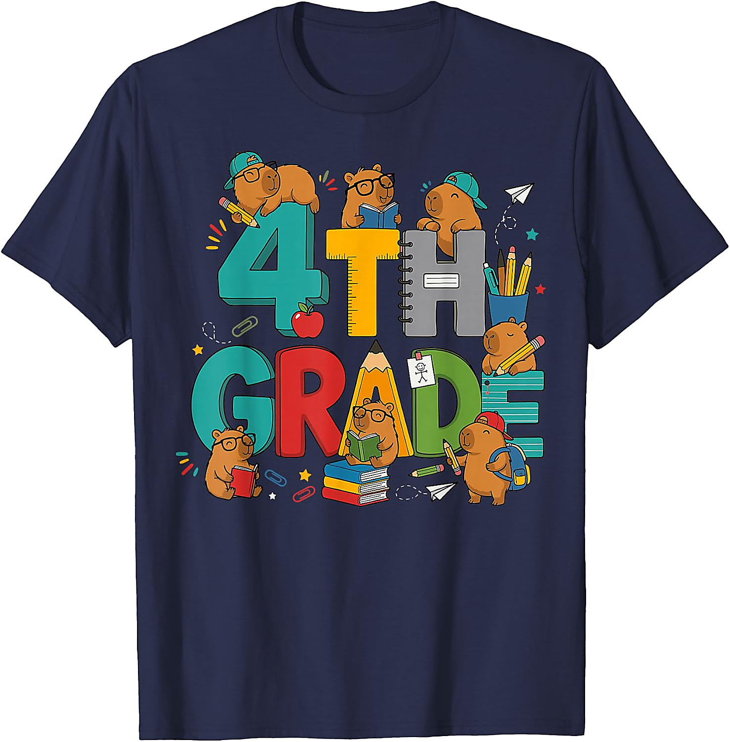 4th Grade Capybara T-Shirt | Back to School Student Tee