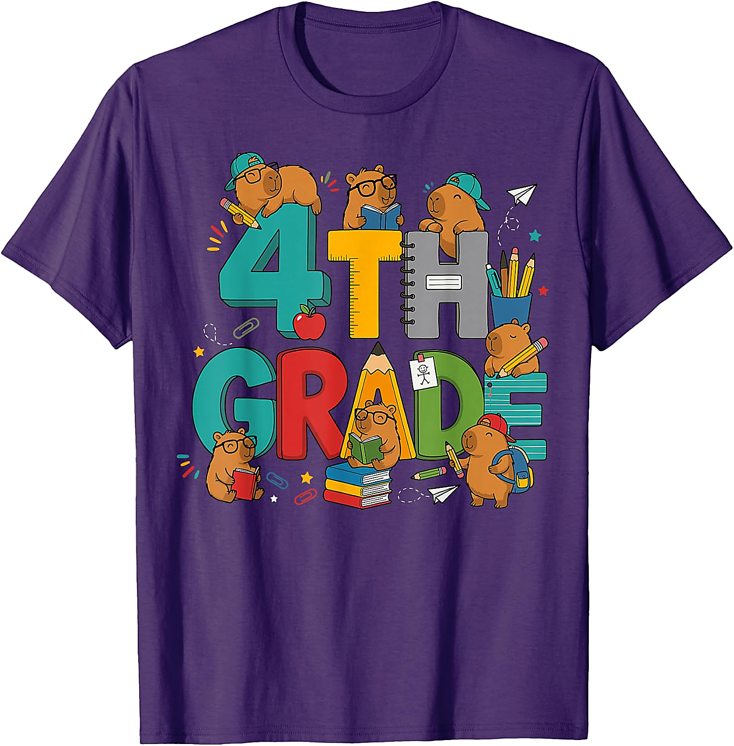 4th Grade Capybara T-Shirt | Back to School Student Tee