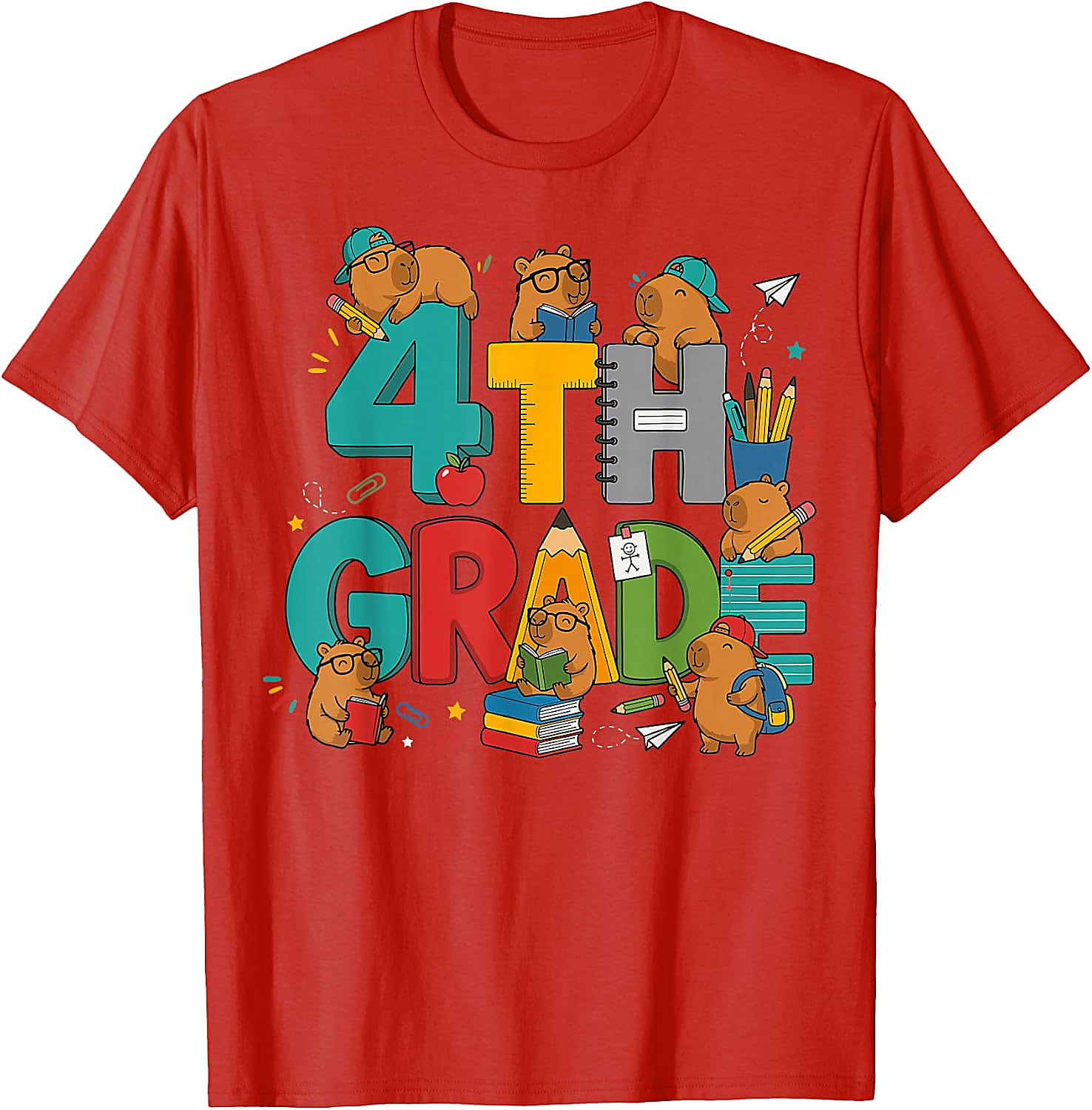 4th Grade Capybara T-Shirt | Back to School Student Tee