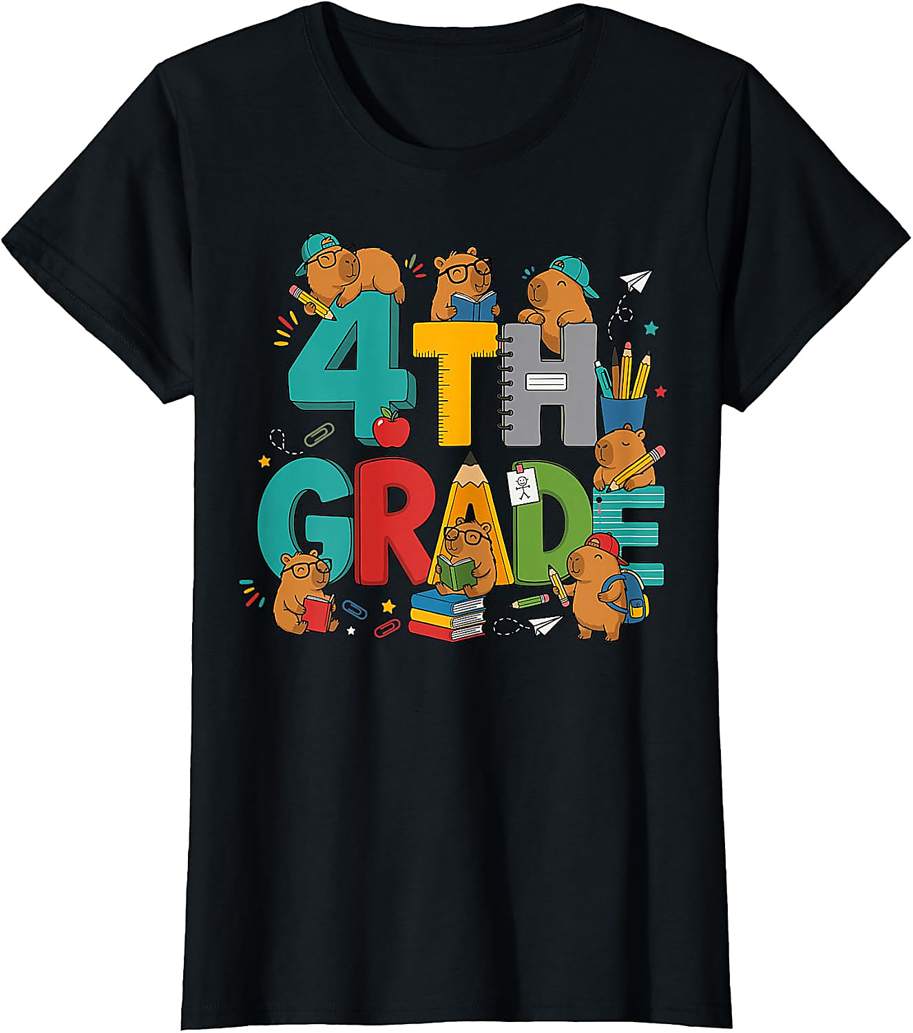 4th Grade Capybara T-Shirt | Back to School Student Tee