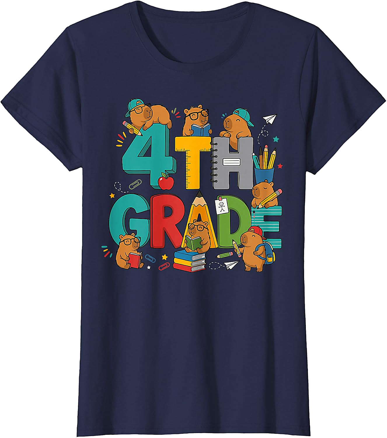 4th Grade Capybara T-Shirt | Back to School Student Tee