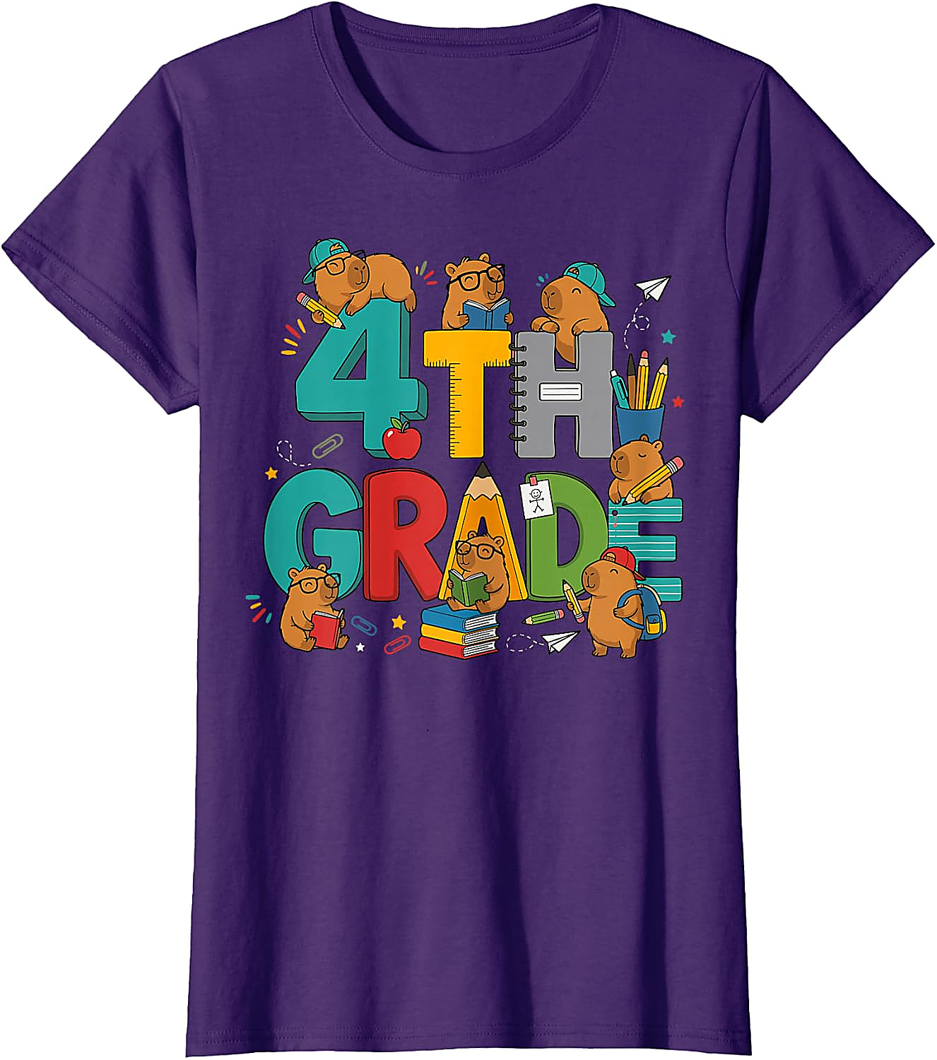 4th Grade Capybara T-Shirt | Back to School Student Tee