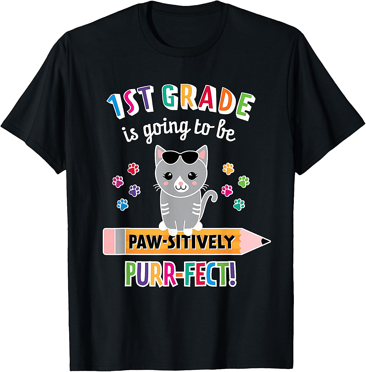 1st Grade Cat T-Shirt | Back to School Purrfect Tee