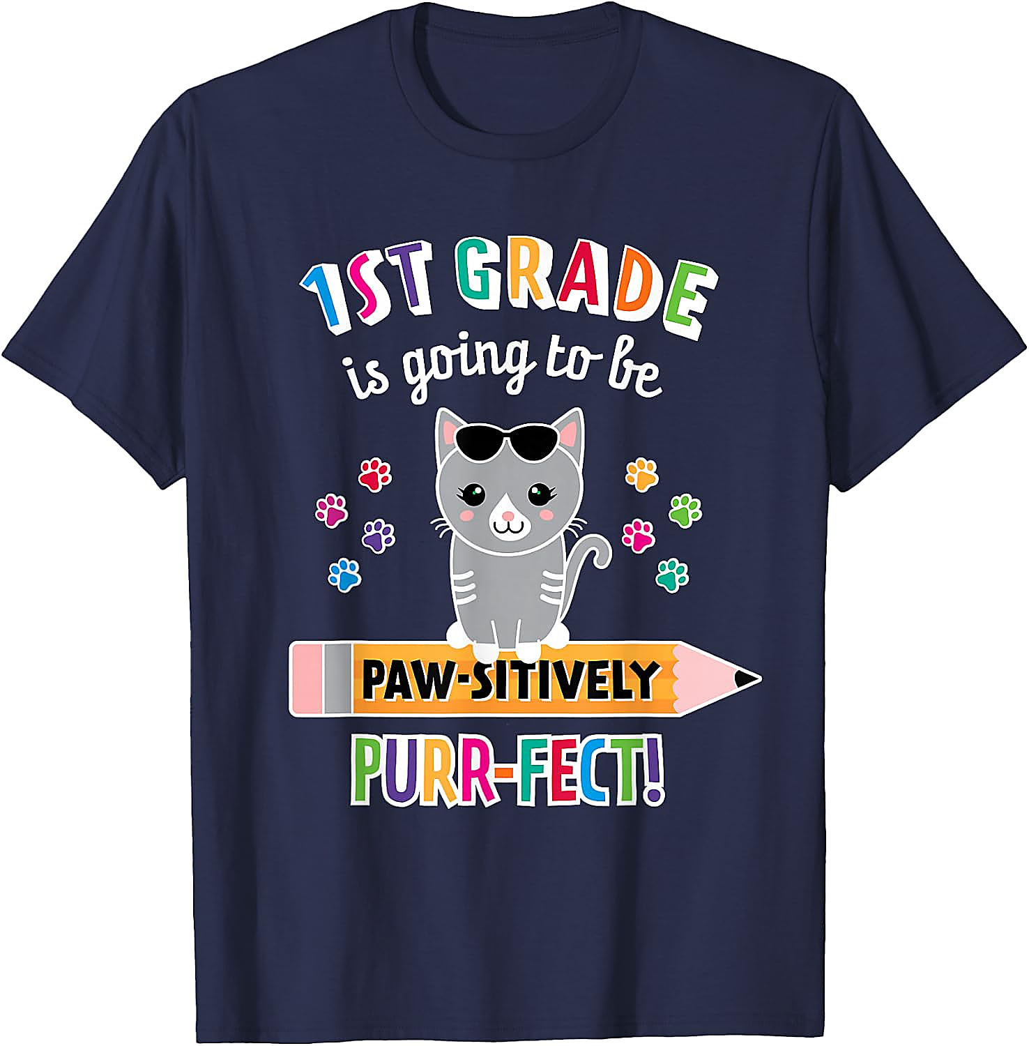 1st Grade Cat T-Shirt | Back to School Purrfect Tee