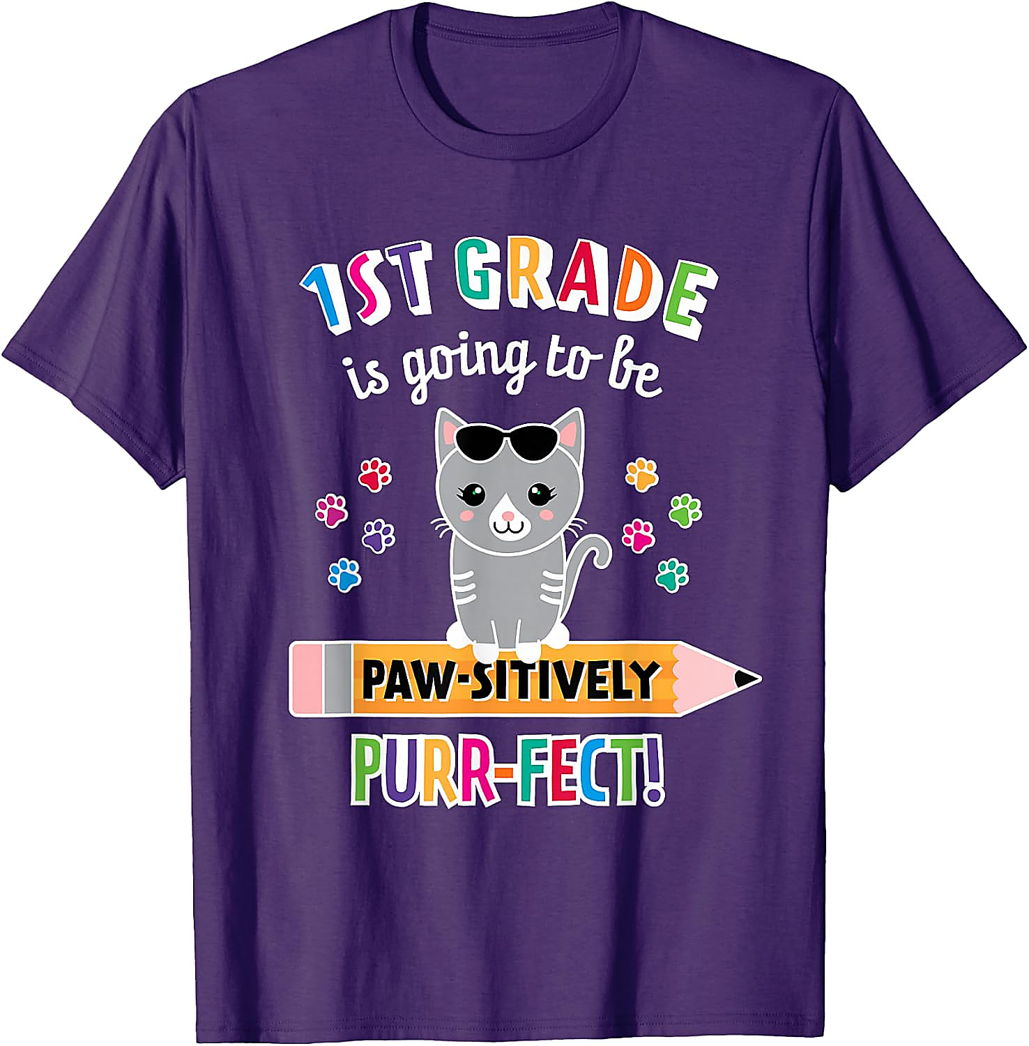 1st Grade Cat T-Shirt | Back to School Purrfect Tee