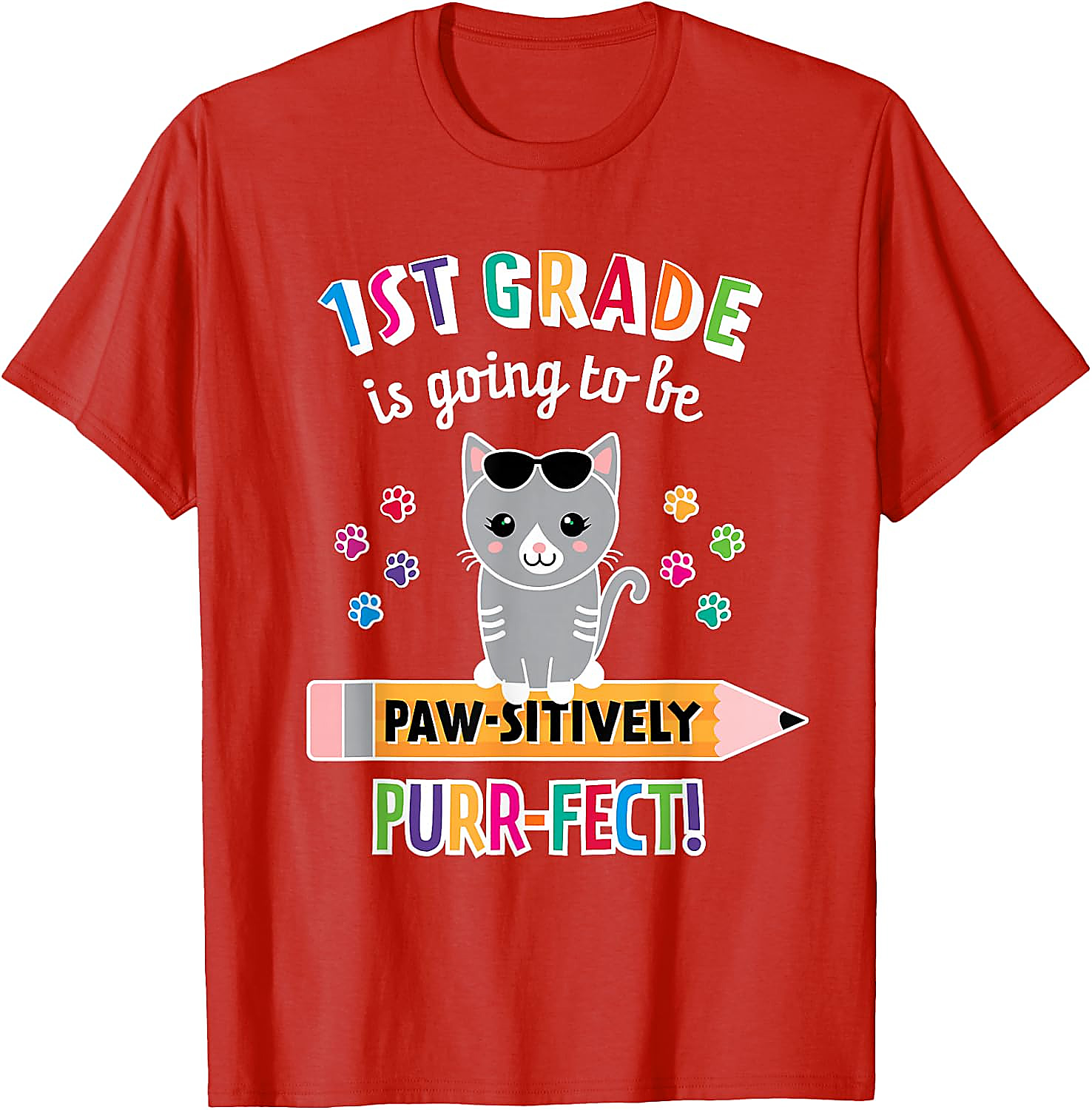 1st Grade Cat T-Shirt | Back to School Purrfect Tee