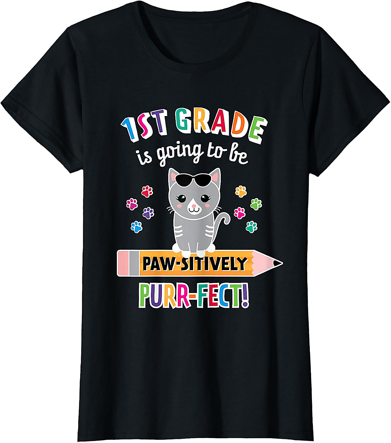1st Grade Cat T-Shirt | Back to School Purrfect Tee